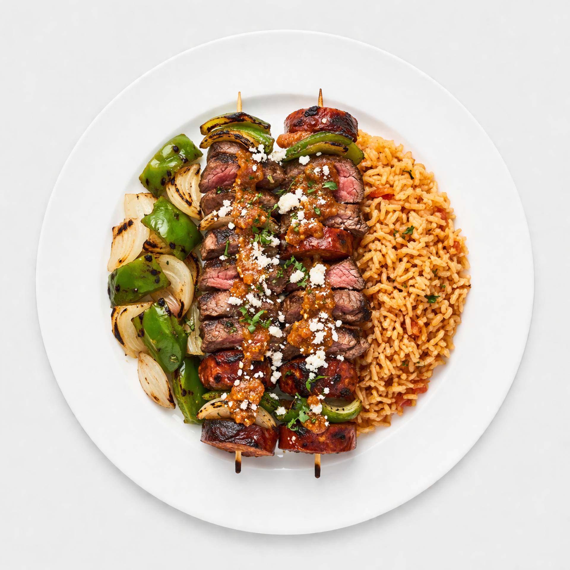 Fire-Grilled Steak & Chorizo Kebabs