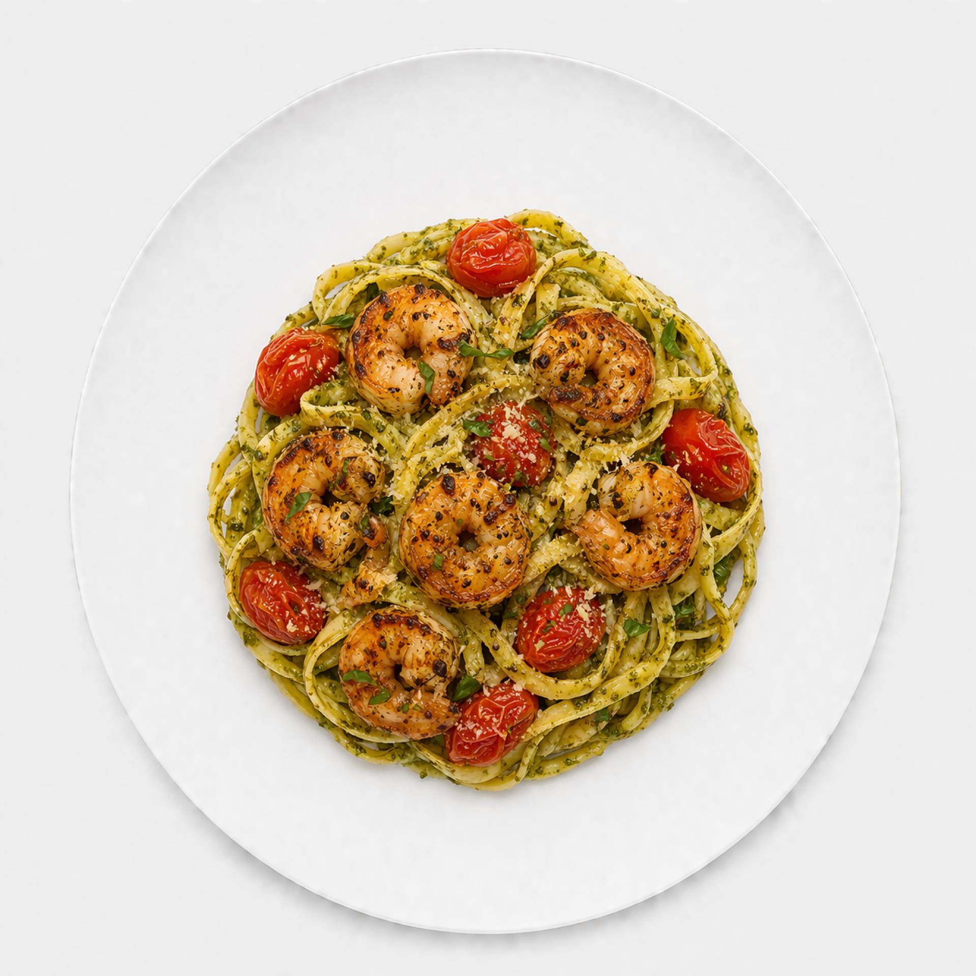 Grilled Shrimp Pesto Pasta