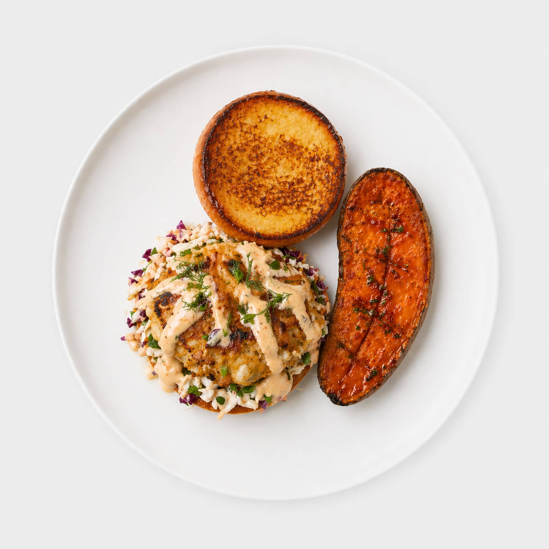 Golden Crab Cake Burger
