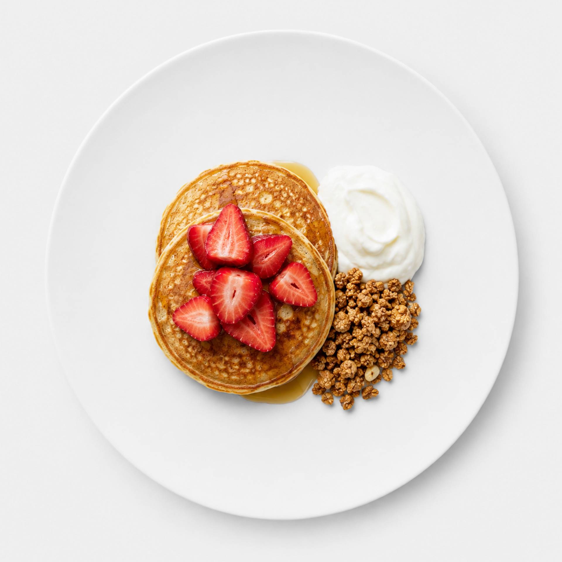 Strawberry Shortcake Protein Pancakes.
