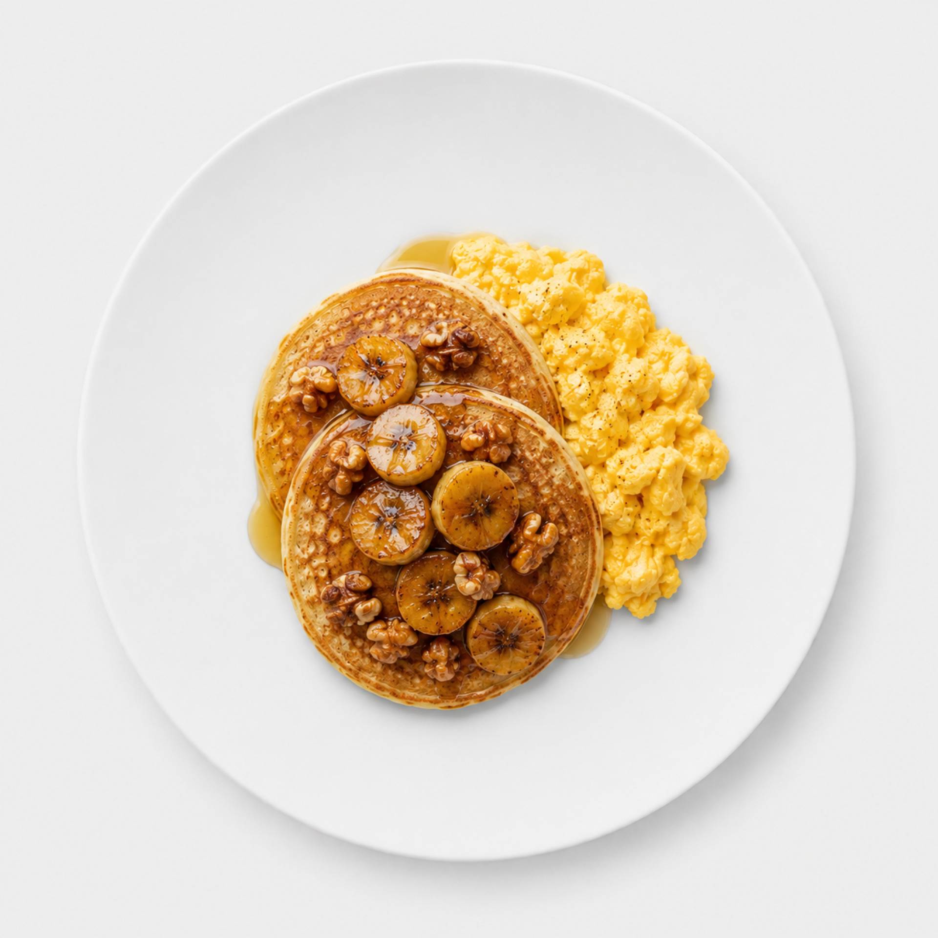 Banana Walnut Protein Pancakes