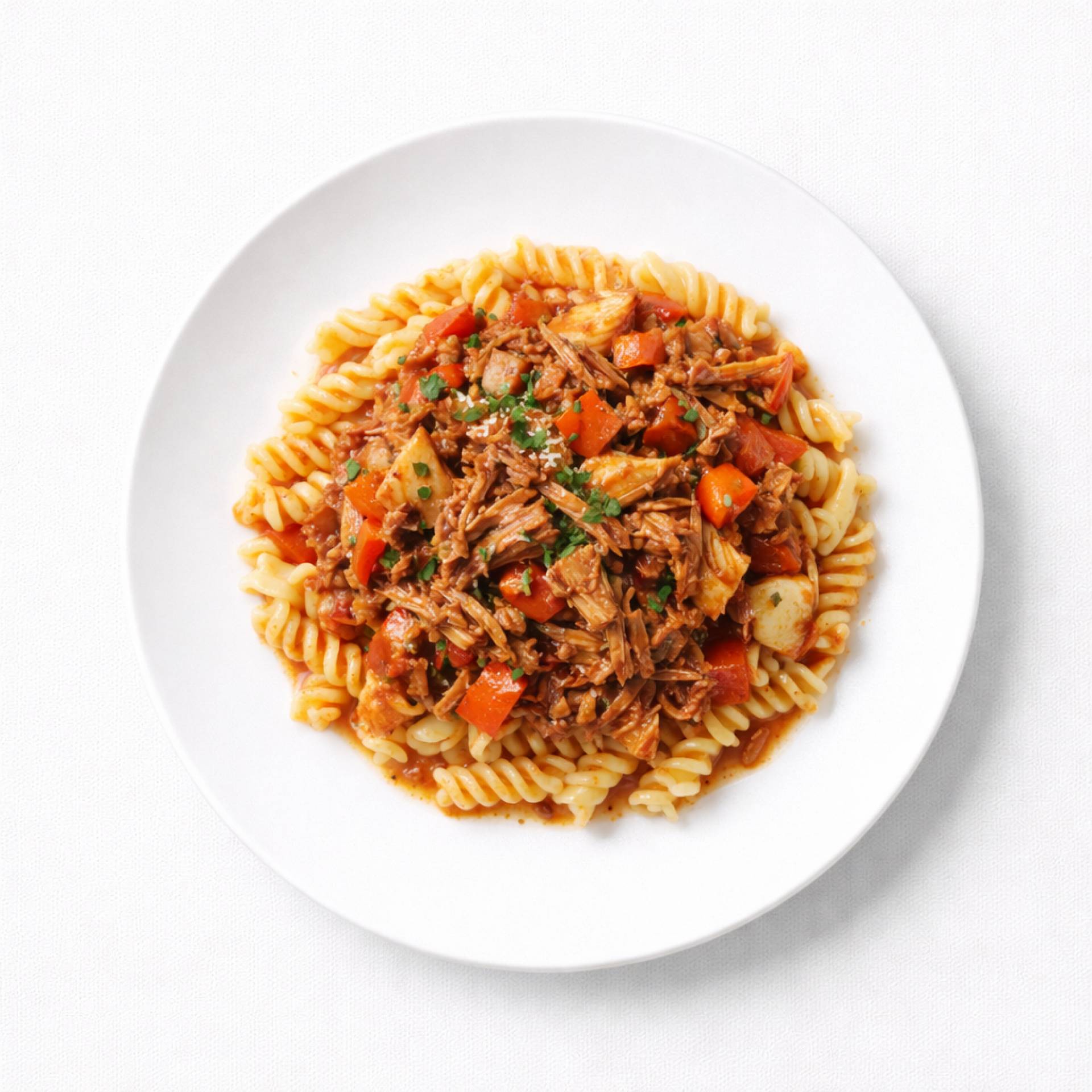 Italian Braised Pulled Pork w/Fusilli