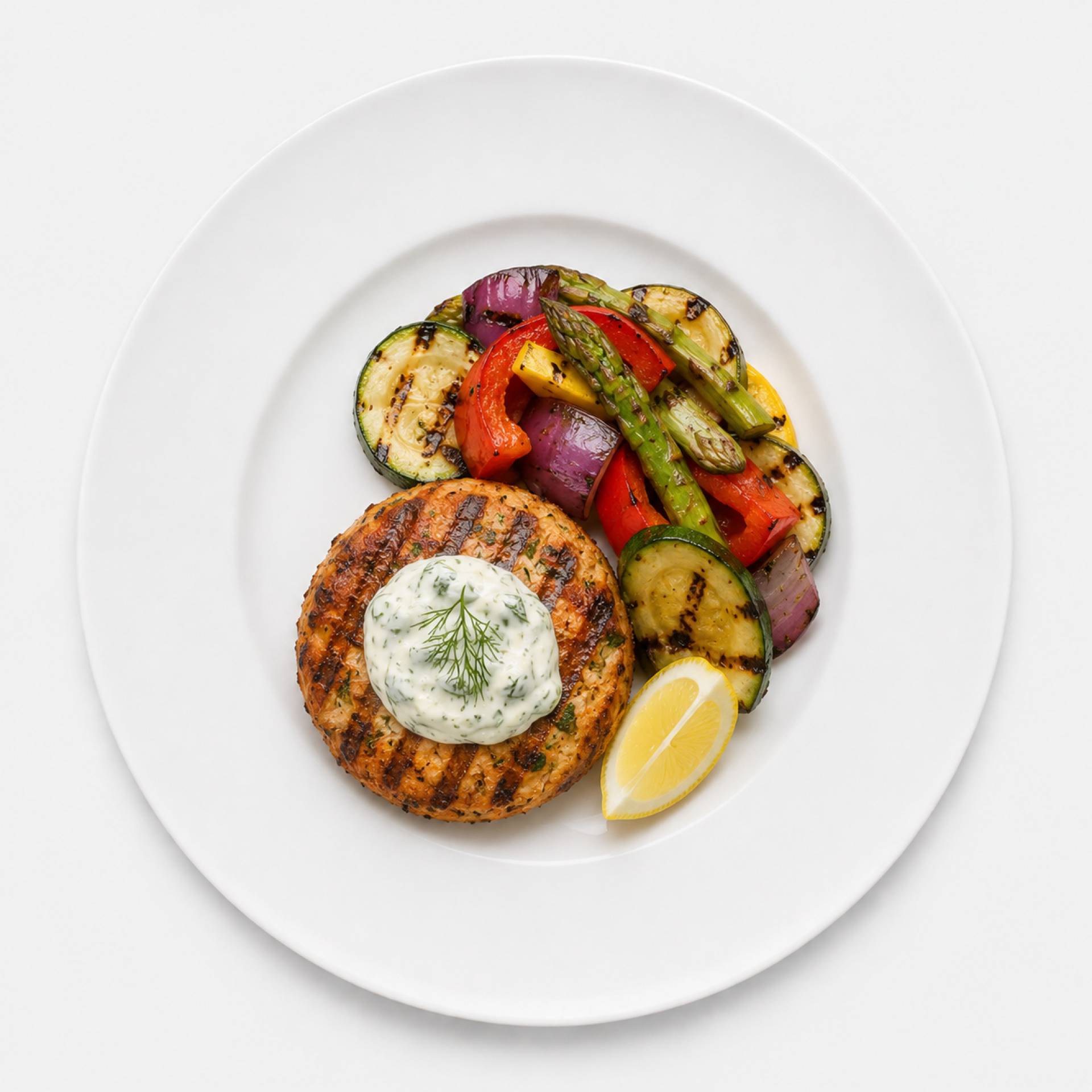 Herb-Seared Salmon Burger Plate
