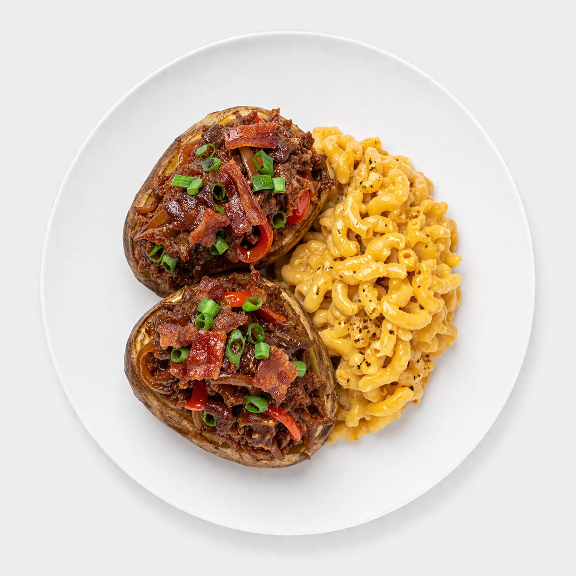 Smoked BBQ Beef Loaded Potatoes